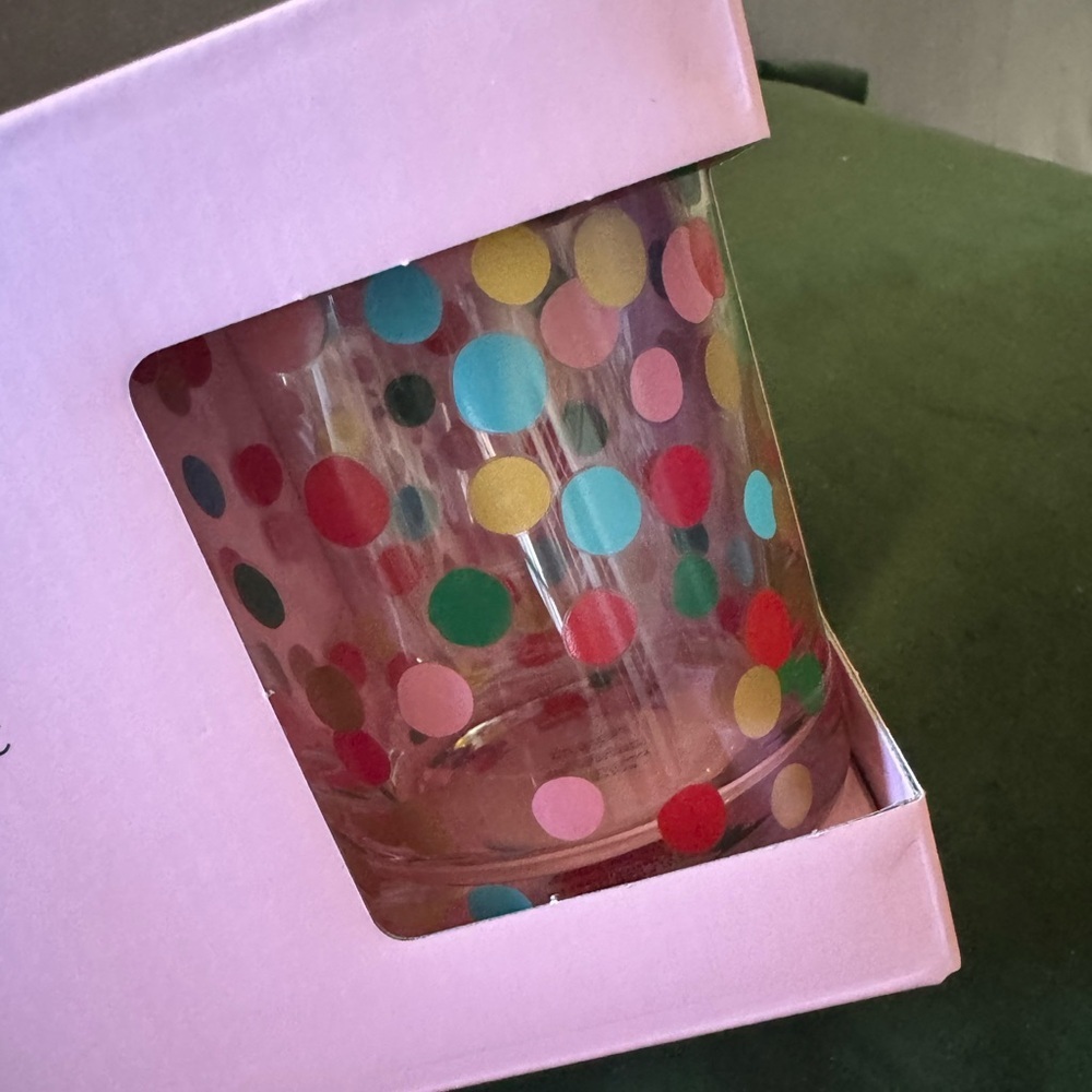 KATE SPADE ♠️ LENOX collab! “ it’s raining confetti” set of 2 whiskey glasses🎉🎉